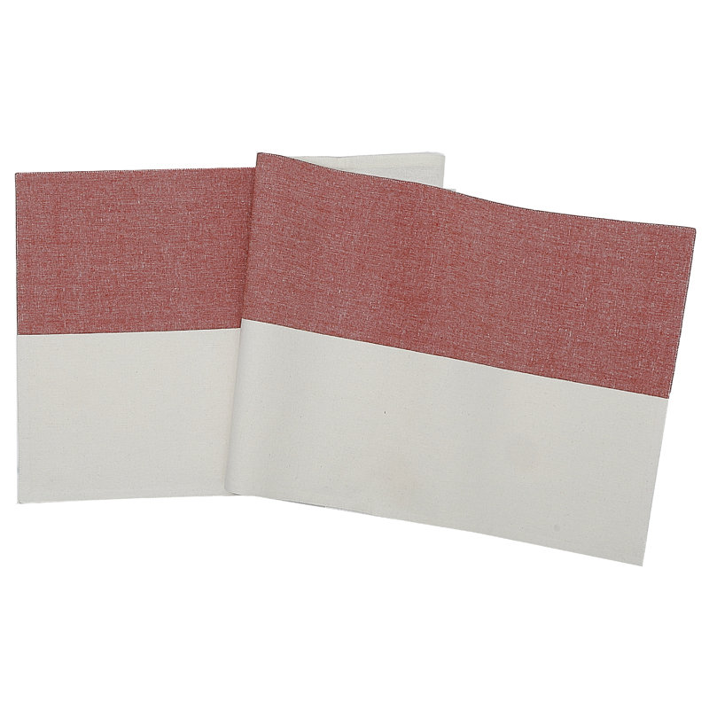 Runner Geometric Cotton Table Runner, Red