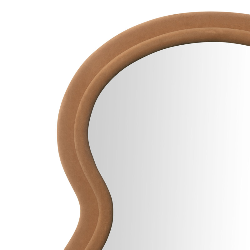 Codero Velvet 70" Floor Mirror, Cinnamon