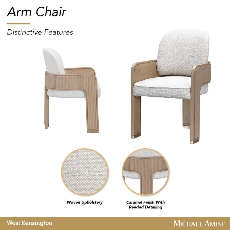West Kensington Dining Arm Chair - Sea Salt Caramel, Medium Yellow Wood