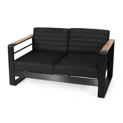 Aluminum Outdoor With Dark Cushions - Style Water- Cover And Horizontal Channel Tufting