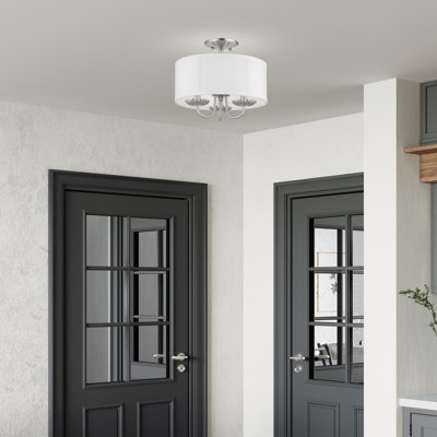 Sampson Linen Blend Semi Flush Mount