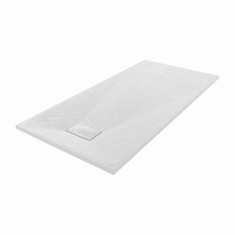 Bozidar W 32mm D Rectangle Shower Tray, 160cm H x 80cm W x 3.2cm D, White