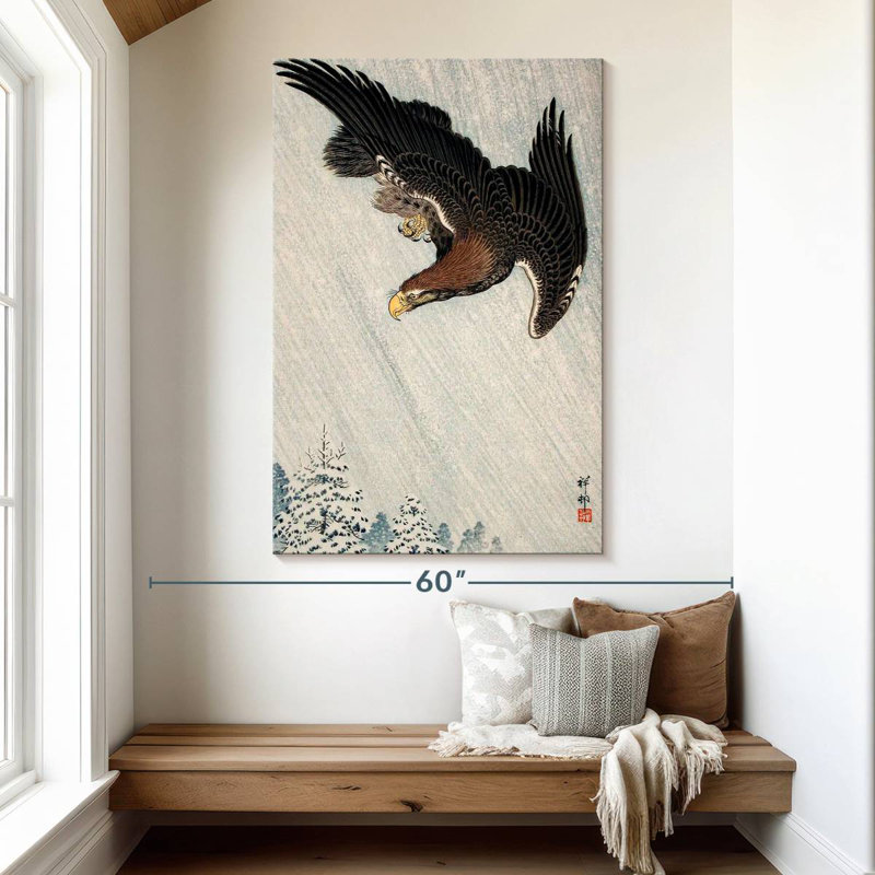 Brampt Eagle Flying In Snow, 51" H x 34" W