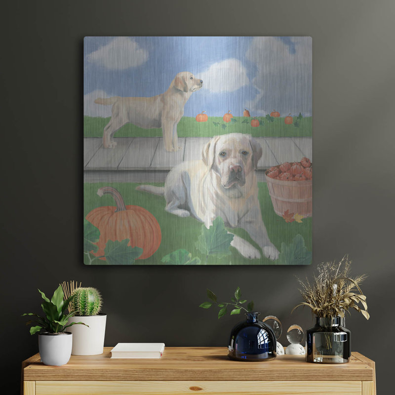  «Fall At The Farm 2» par James Wiens, art mural en métal, H 24 po x l 24 po