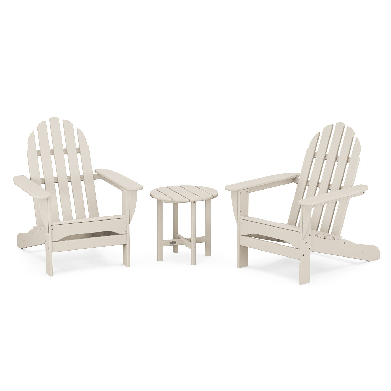 POLYWOOD® Classic Adirondack 2-Person Patio Seating Group, Sand