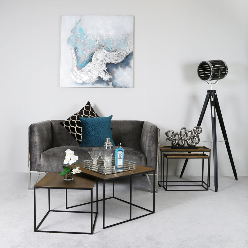 Wolbert Frame Nesting Tables, Gold