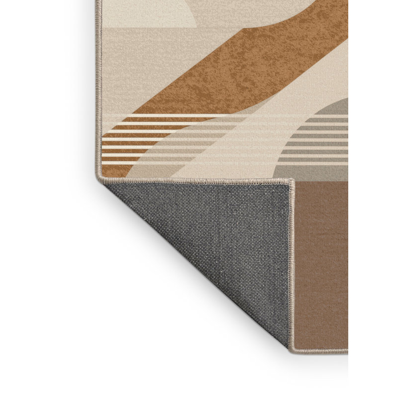 Tapis doux et moelleux de style scandinave brun et beige Teterboro, 6 X 9