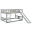 Full Over Full Bunk Bed With Ladder With Slide, Grey