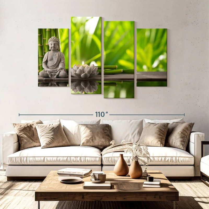 Adella Zen Lotus Buddha, 54" H x 84" W