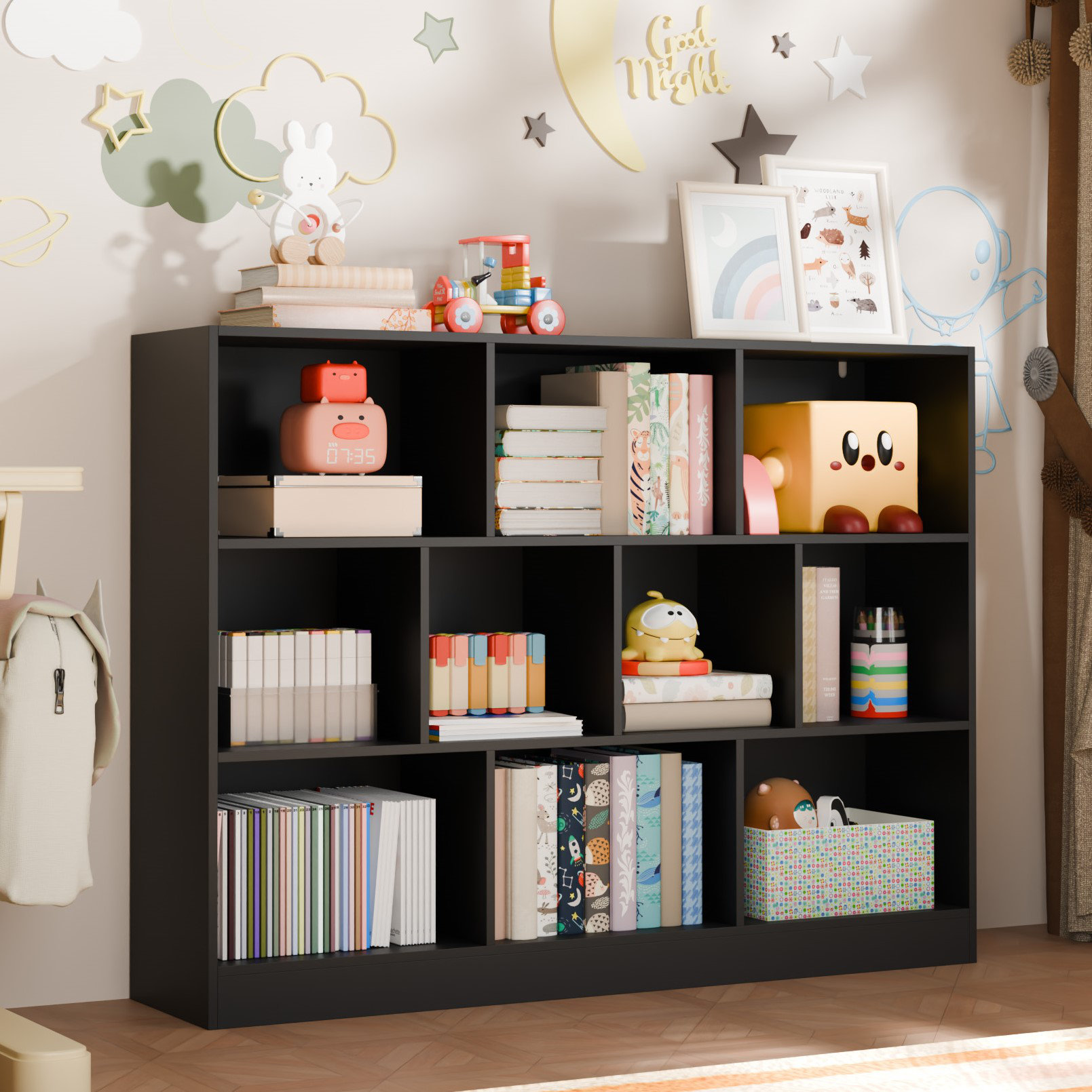 Presly 3  Tier Cube Bookcase Modern Bookshelf with 10 Cubes