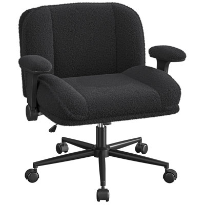 28.3" Wide Upholstered Office Chair With Wheels For Office,Vanity, Apartment Dorms by George Oliver