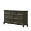 Tiroir de style traditionnel 63 po. Commode grise