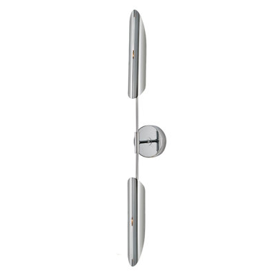 Modern Wall Lamp, Chrome Finish, 35.4 x 4.7 x 5.9 inches | Durable Metal Body, 2 x GU10 5W Socket (Bulb Not Included) | Sleek Design for Hotel & Home Decor, Stylish Solid Color Accent Lighting