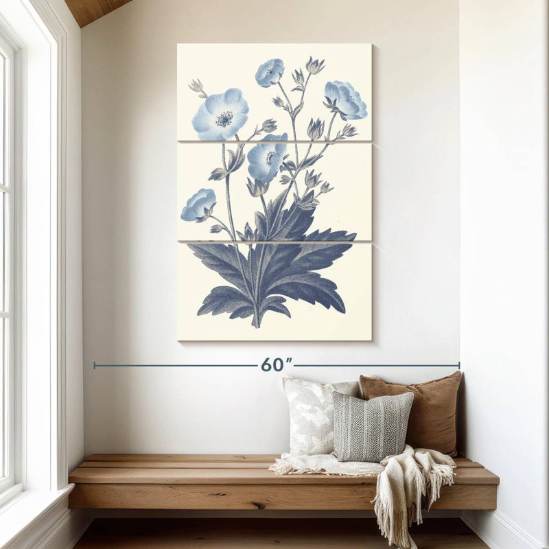 Harnek Blue Botanical II, 50" H x 32" W