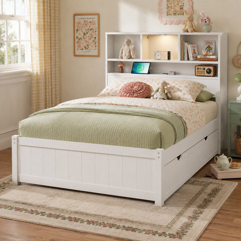 Lit plateforme simple Lympsham Cloud-Safe, White