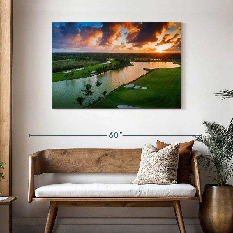 Harpa Golf Course Sunset, 30" H x 45" W