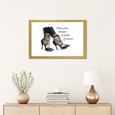 «Chase Your Dreams in Heels» par Elza Fouche - impression d'art graphique
