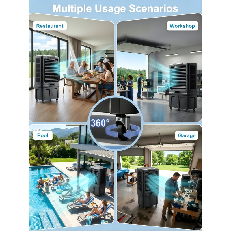 Refroidisseur par évaporation industriel 12000 pi³ / min 40 gallons