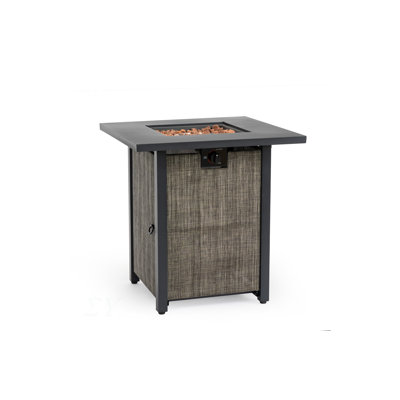 28" Propane Gas Fire Pit Table, 50000 BTU Square Steel Fire Pit  for Outside Patio Deck Garden Courtyard