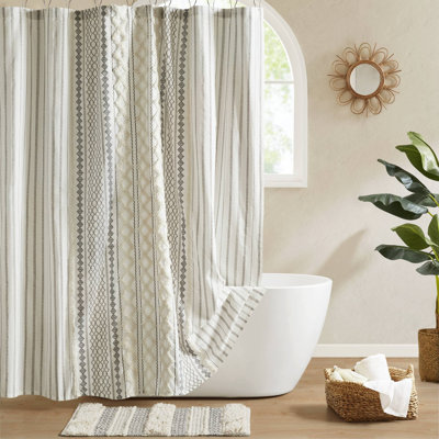 Imani 100% Cotton Tufted Chenille Shower Curtain