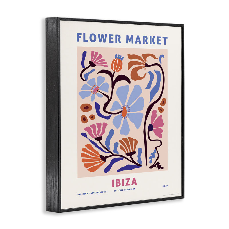 Art numérique d'Ibiza par Reinders, Giclée encadrée noir minuit, H 14 po x l 11 po
