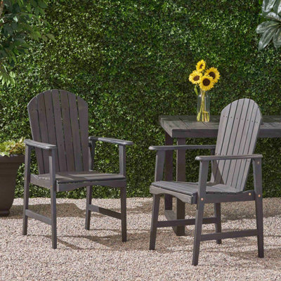 Outdoor Acacia Wood Adirondack Dining Chair Set