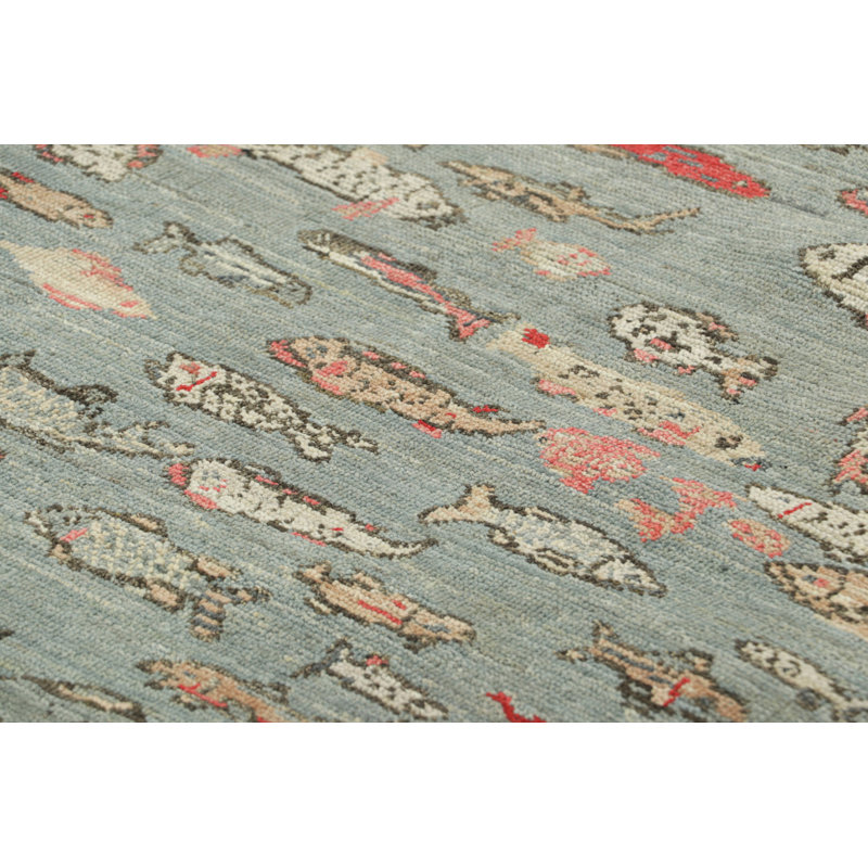 Burano Hand Knotted Wool Area Rug, Rectangle 9' x 12'