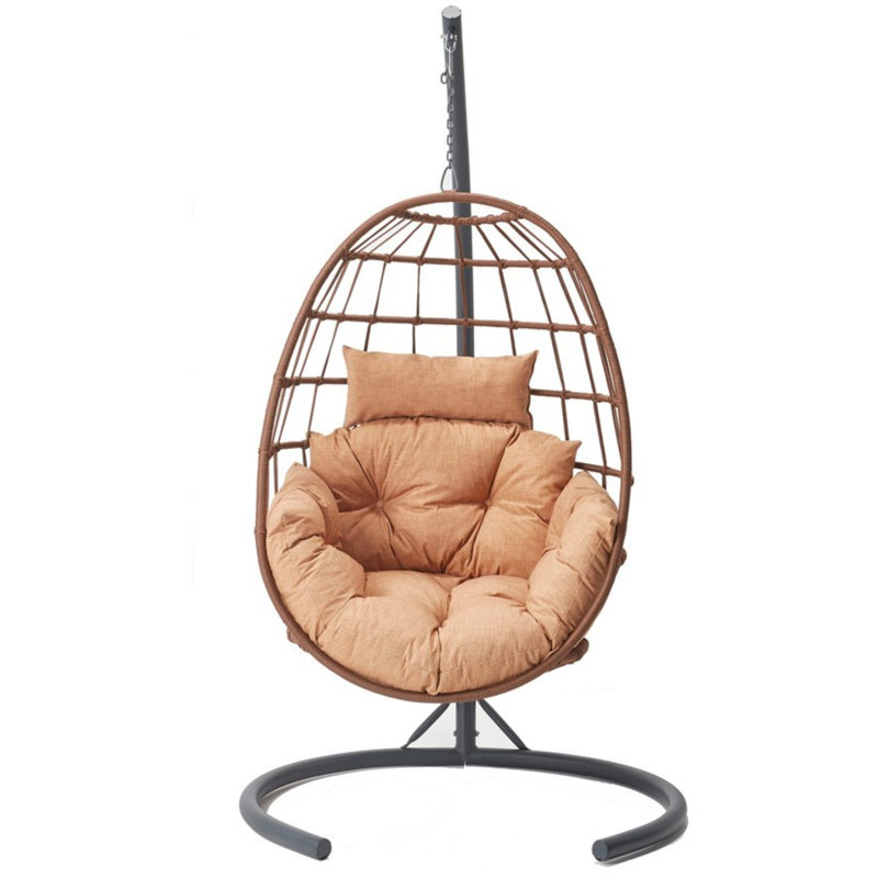 Raymondville Swing Chair with Stand, Brown
