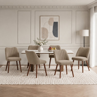 Chaise d'appoint de salle à manger rembourrée moderne avec pieds en bois 