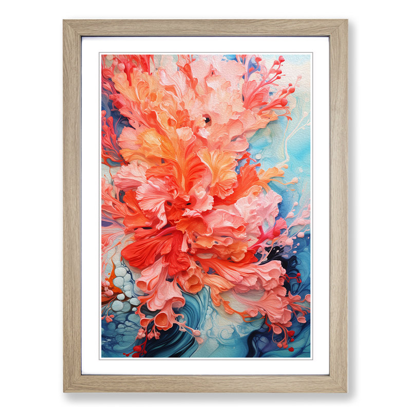 Single Picture Frame Print on Wood, 46cm H x 34cm W, Oak Framed