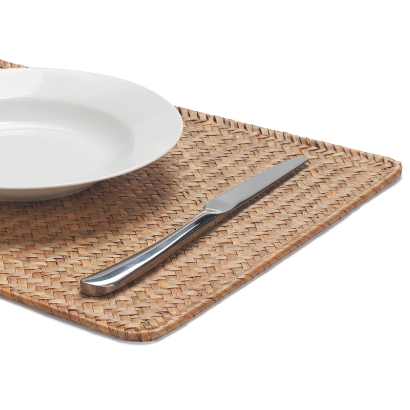  Ensemble de 12 napperons en ruppie naturelle pour table de salle à manger
