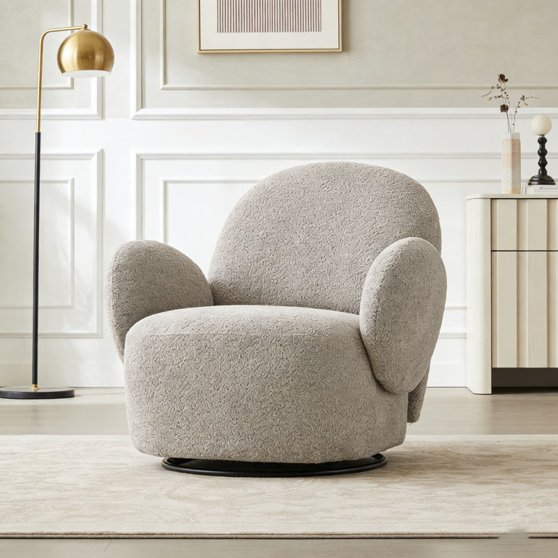 Chaise d'appoint pour le salon avec fonction pivotante, Tissu gris