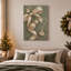 Toile de Noël crème avec rubans or et roses roses-899624851