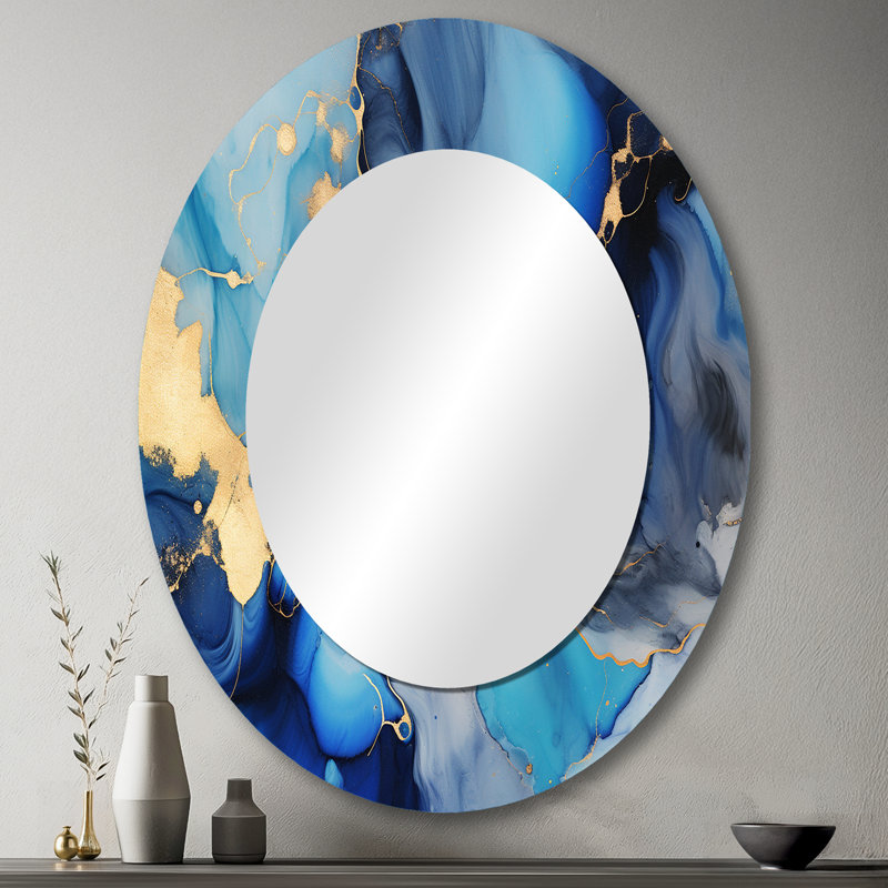 Koehl - Miroir abstrait en métal, 43 po x 33 po