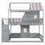 Lit de maison avec escalier de rangement, tablettes et conception de maisonnette-130021621