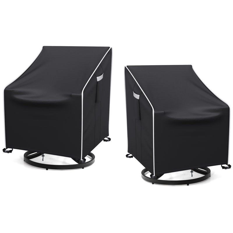 Waterproof Patio Swivel Chair Covers 2 Pack, Black