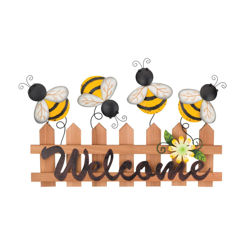 Décoration murale abeille joyeuse - clôture