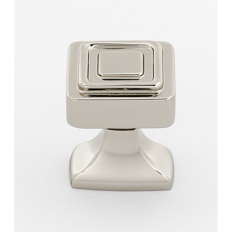 Square Knob, 1.25" H x 1" W x 1" D, Polished Nickel