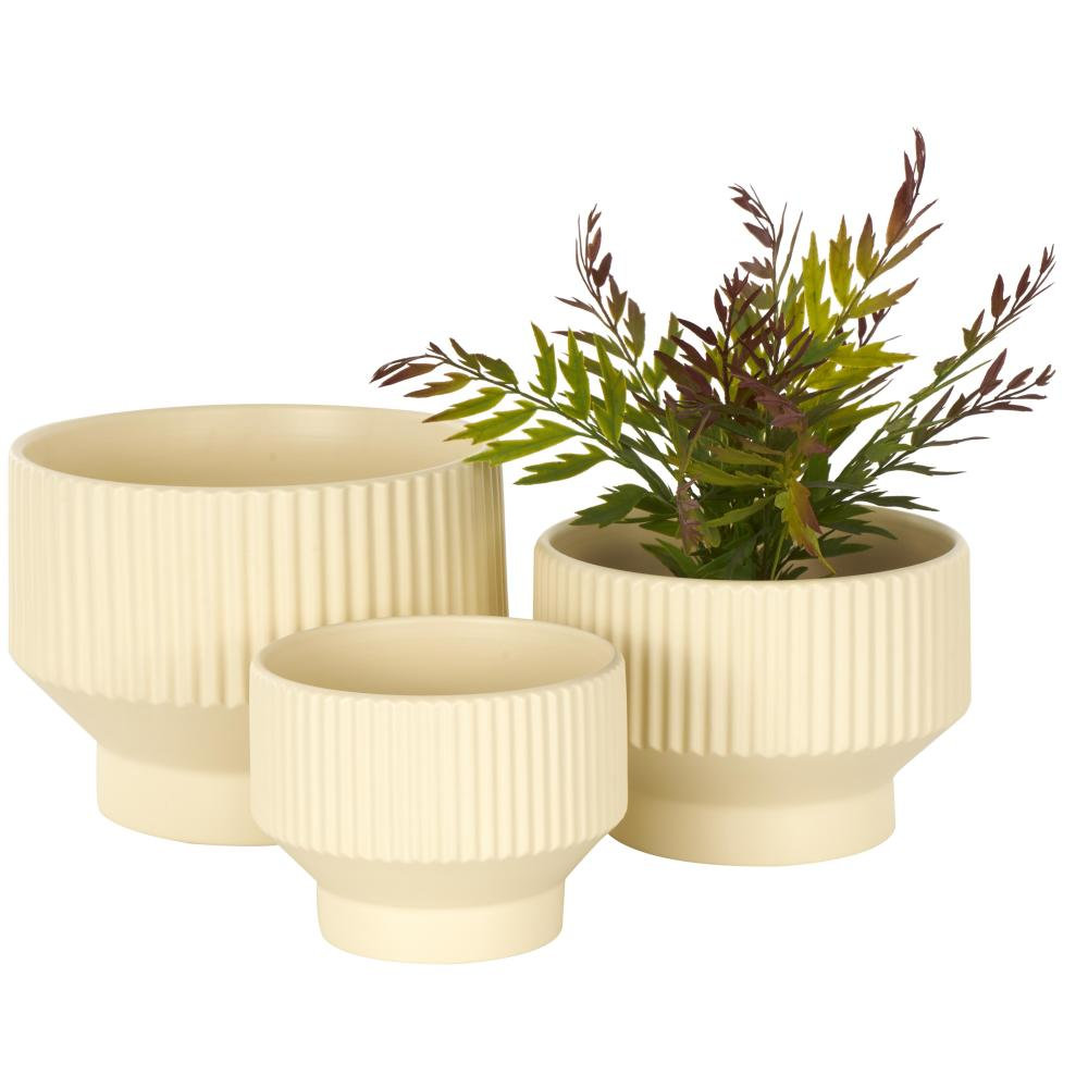 Destina 10" Ceramic Pot Planter, Cream