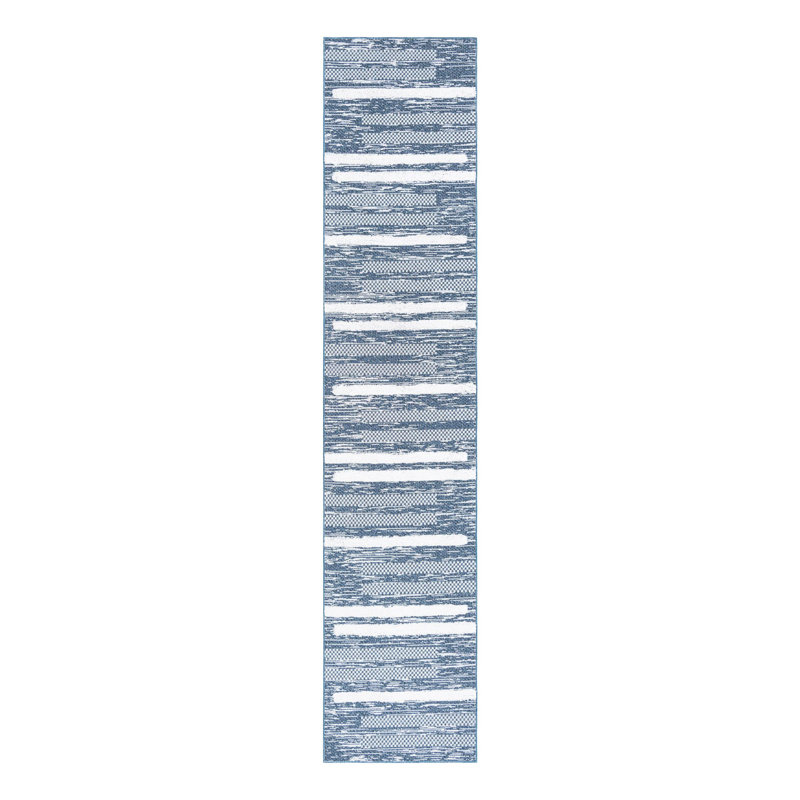 Jiacheng Performance Cotton Geometric Indoor Rug, Runner 2'7" x 12'