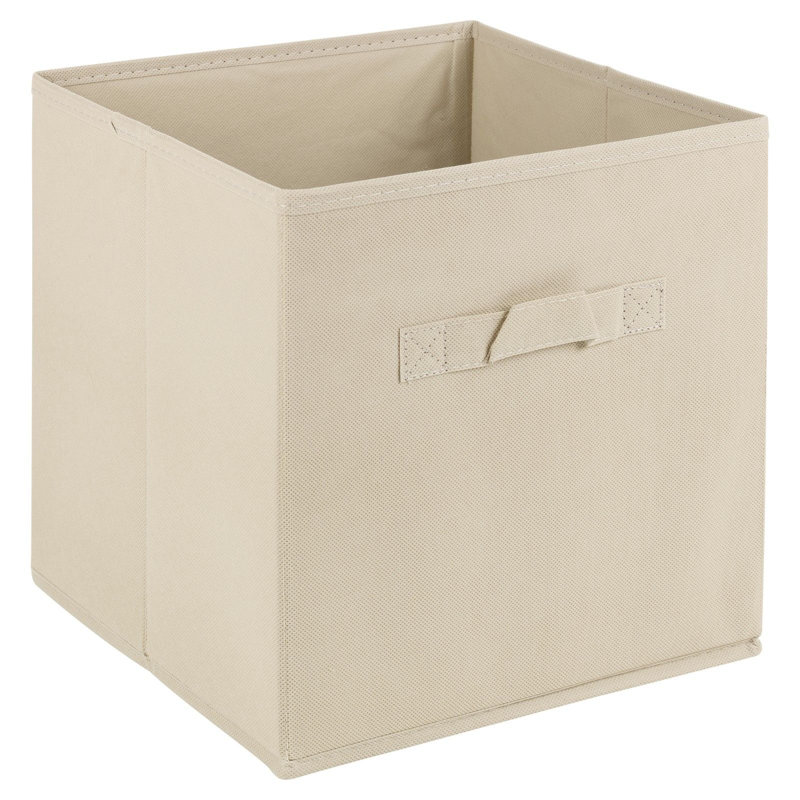 17 Stories Fabric Decorative Bin, 27cm H x 27cm W x 27cm D, Beige