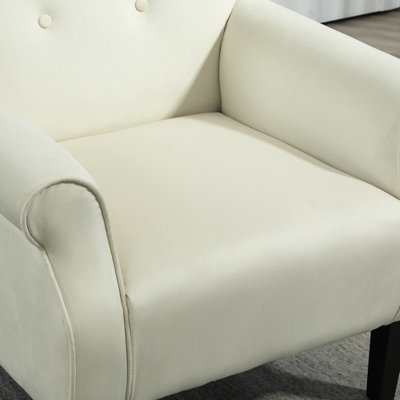 Fauteuil club à oreilles de style moderne du milieu du siècle, recouvert de tissu, avec pieds en bois et dossier haut.