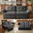 Chenille Multi-Functional Sofa with 2-in-1 Convertible Design