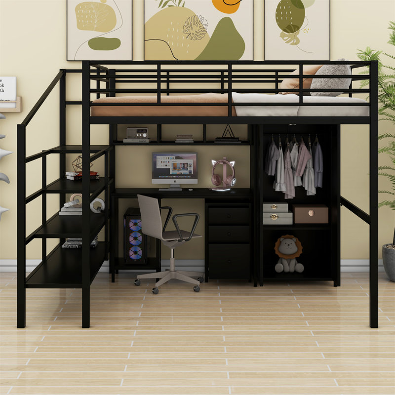 Jayvonte Kids Full Loft Bed with Drawers