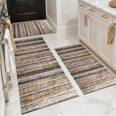 Tapis de cuisine 20 po x 32 po + 20 po x 48 po + 20 po x 59 po Tapis de cuisine à motif abstrait antidérapant 3 pièces
