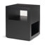 Table d'appoint en métal noir mat avec tablettes ouvertes et design architectural Bart