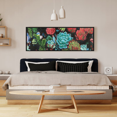 "Ensemble de plantes grasses colorées" sur toile