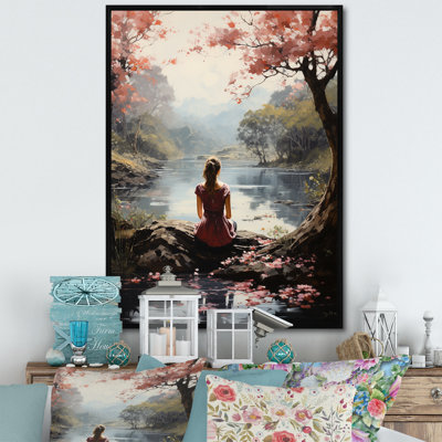 "Pink Brown Meditation Serenity In Nature", reproduction d'art sur toile