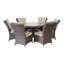 Faith 6 - Person Patio Dining Set Umbrella Hole Included Round Table with Cushions Included-21808584-21808586