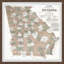 Carte topographique de la Géorgie II - cadre photo, impression sur papier-1947425447